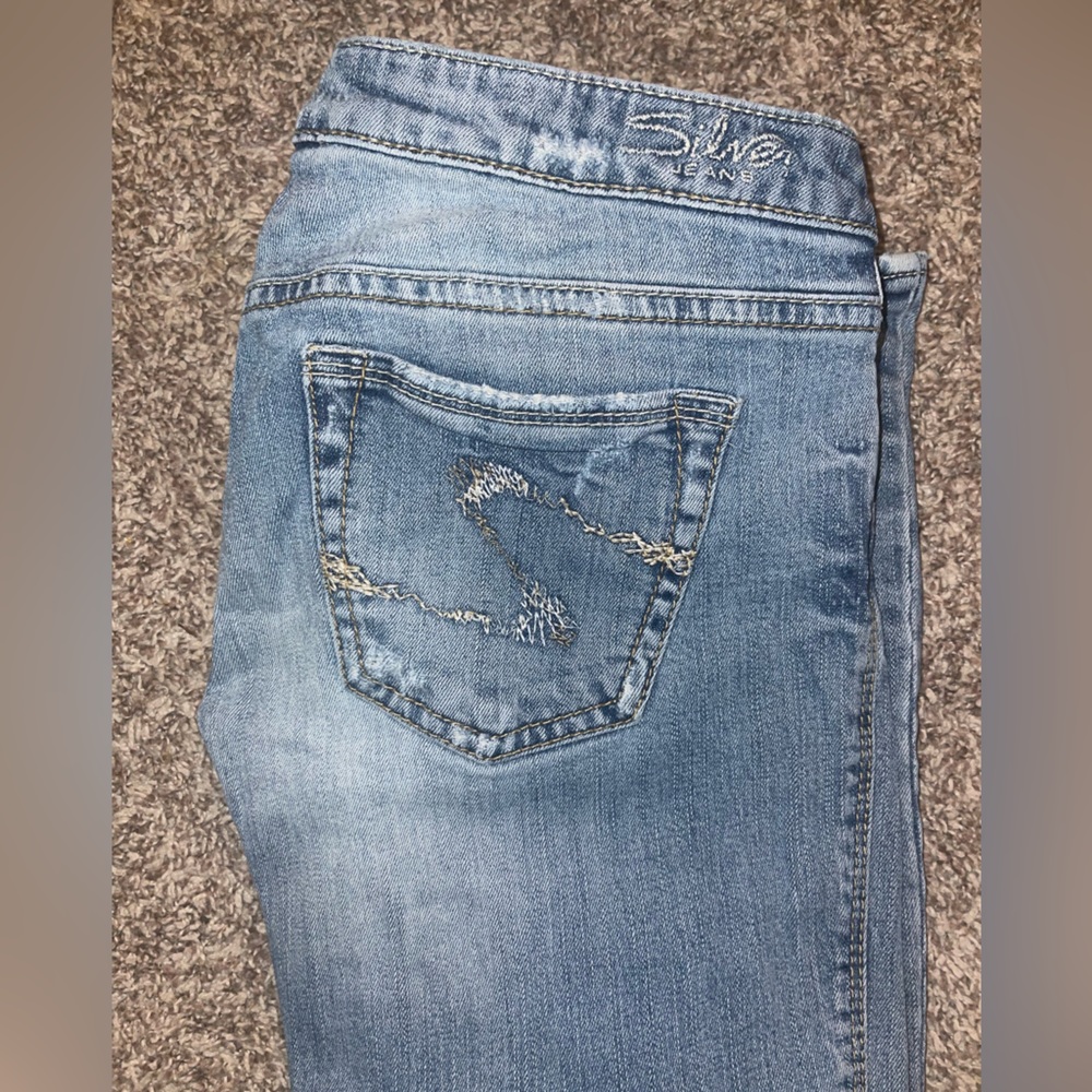 Silver Jeans Alex Distressed Boot Cut Women's Thick Jeans Size 28
